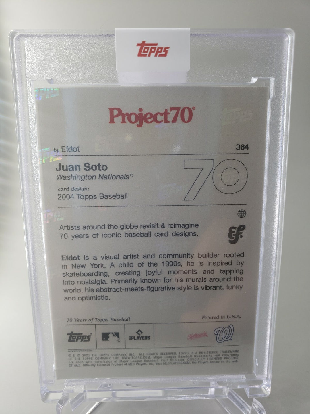 Topps PROJECT 70 JUAN SOTO by Efdot #364 1990 Topps PR 1972 Nationals 1st Issue