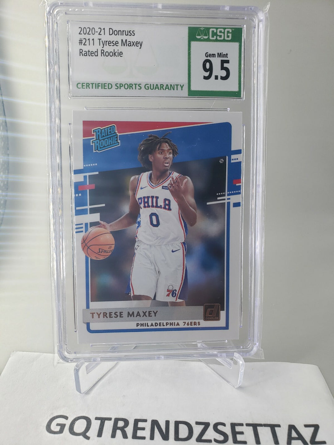 Tyrese Maxey 2020 Donruss Rated Rookie CSG 9.5 Gem Mint Philadelphia 76ers