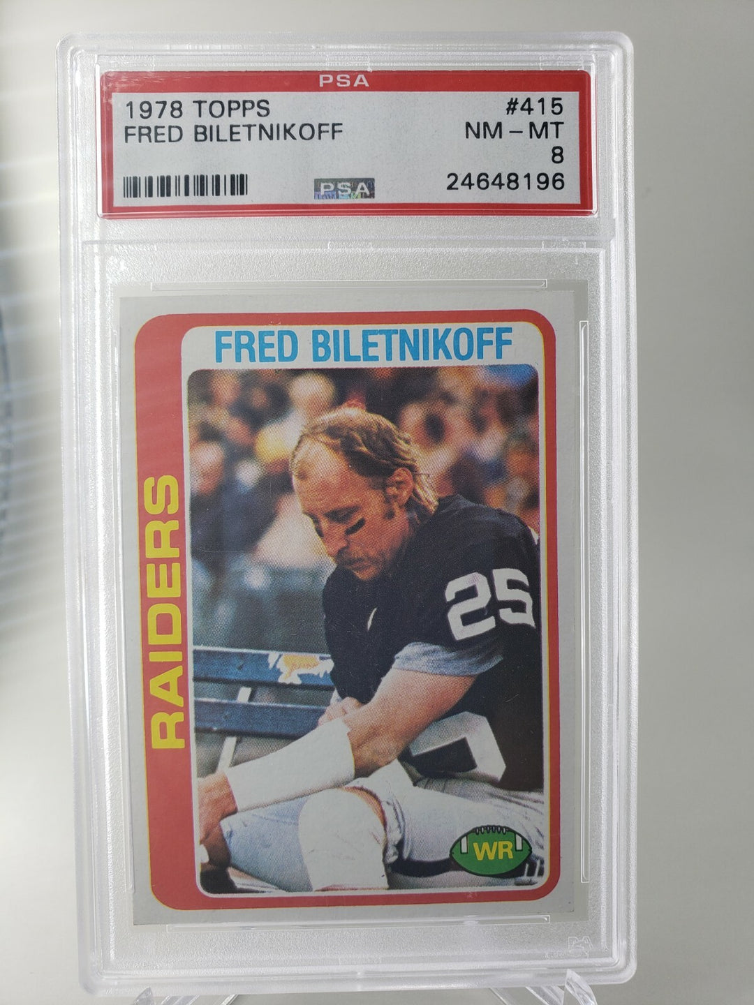 1978 Topps Football - Fred Biletnikoff #415 Oakland Raiders HOF PSA 8 Raiders
