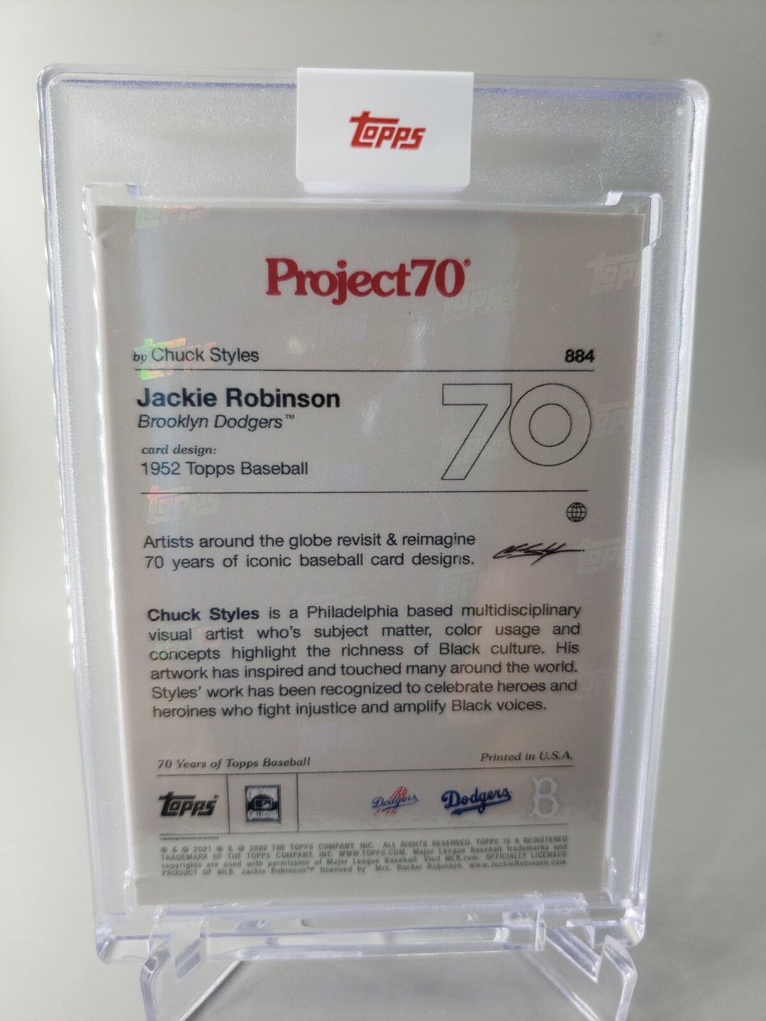 2021 Topps Project 70 #884 Jackie Robinson RC 1952 Chuck Styles Brooklyn Dodgers