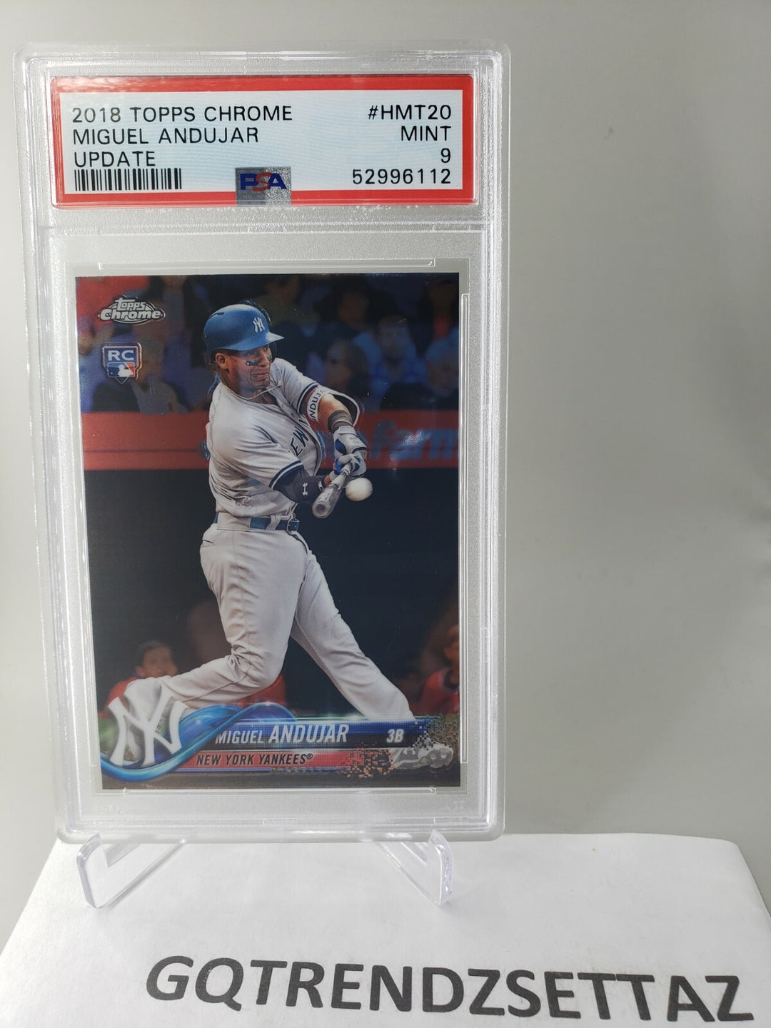 2018 TOPPS CHROME UPDATE MIGUEL ANDUJAR ROOKIE #HMT20 GEM MINT PSA 9 NY Yankees