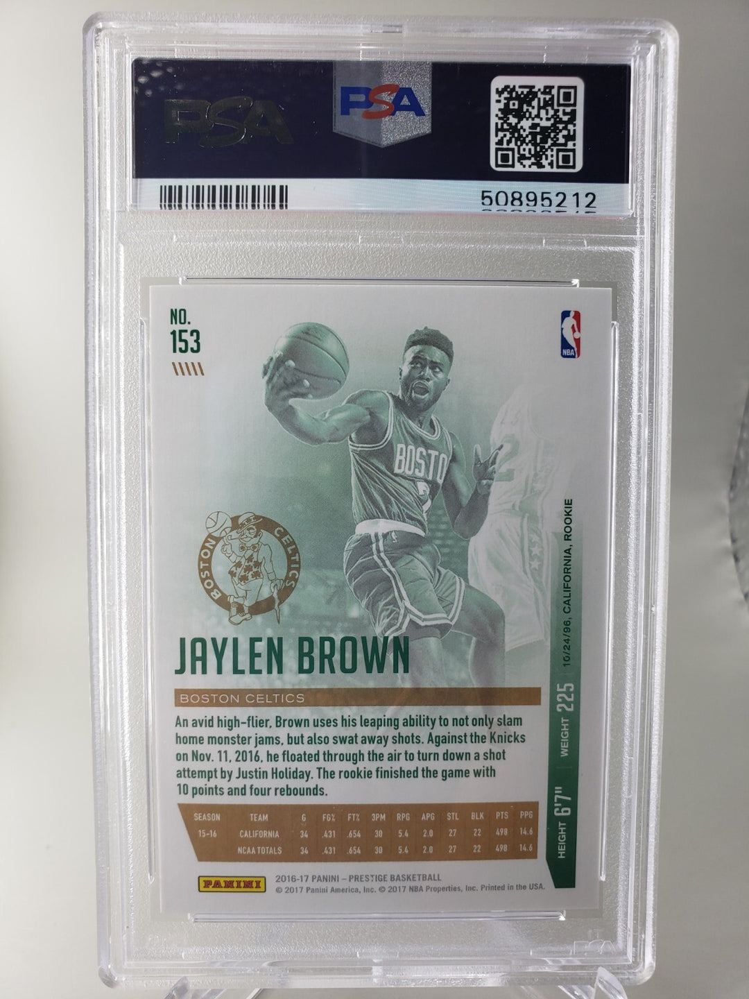 Jaylen Brown 2016 Panini Prestige #153 Rookie Card RC - PSA 9 MINT Celtics
