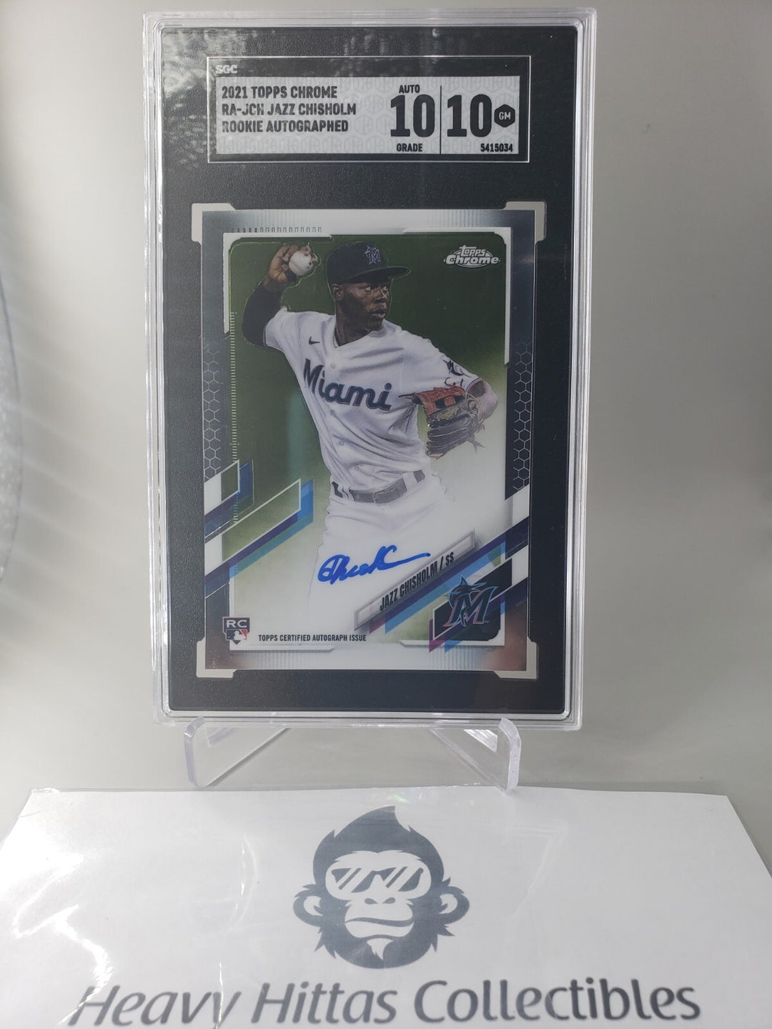 Jazz Chisholm 2021 Topps Chrome Rookie Autograph SGC 10 / Auto 10 Marlins