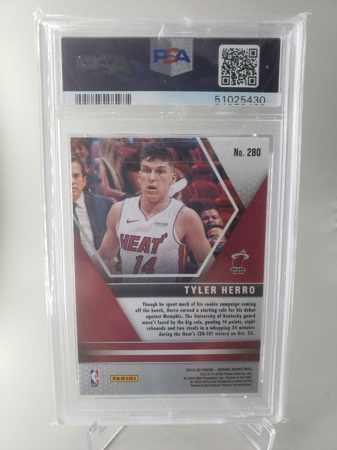 2019-20 Panini Mosaic NBA Debut TYLER HERRO PSA 9 MINT #280 Rookie RC MIAMI HEAT