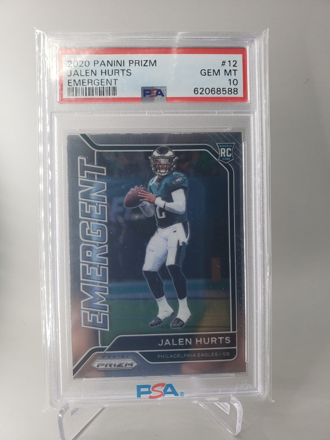 Jalen Hurts 2020 Panini Prizm #12 Emergent RC Rookie PSA 10 Gem Mint Eagles