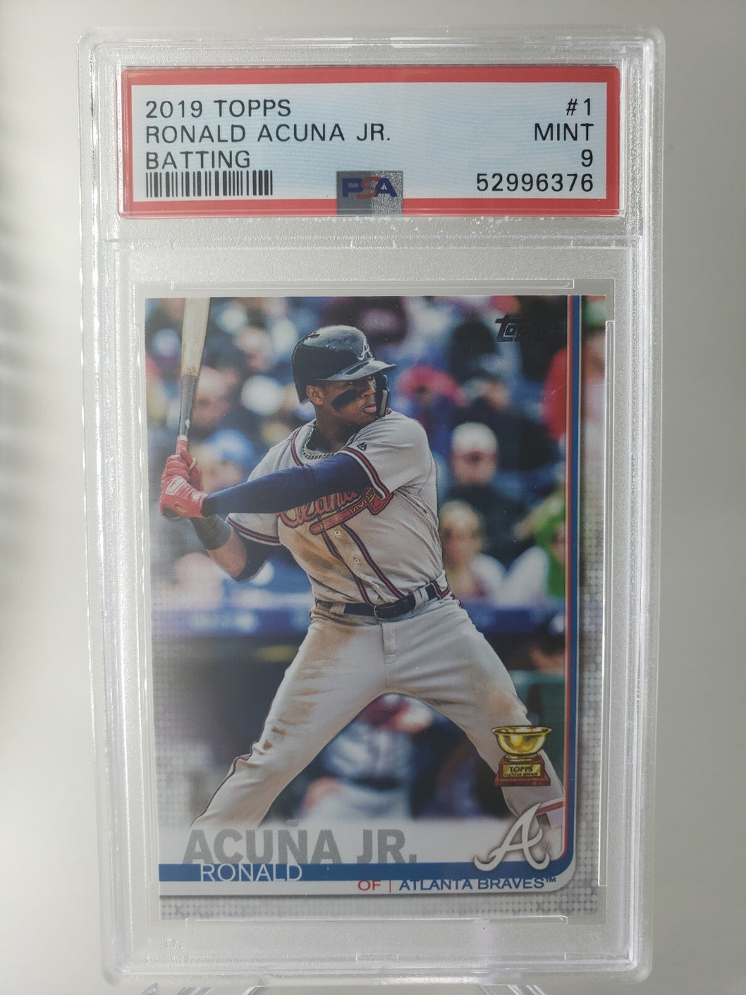 Ronald Acuña Jr. 2019 Topps Series 1 Batting PSA 9 #1 Atlanta Braves Second Year