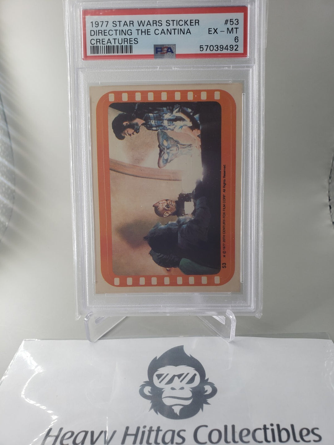 1977 Topps Star Wars Sticker #53 Directing the Cantina Creatures PSA 6 EX-MT