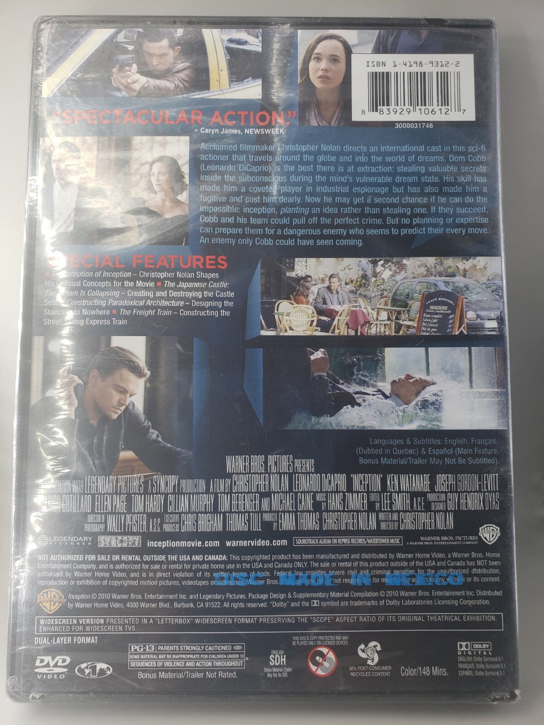 Brand New Sealed! Inception (DVD, 2010) Leonardo DiCaprio