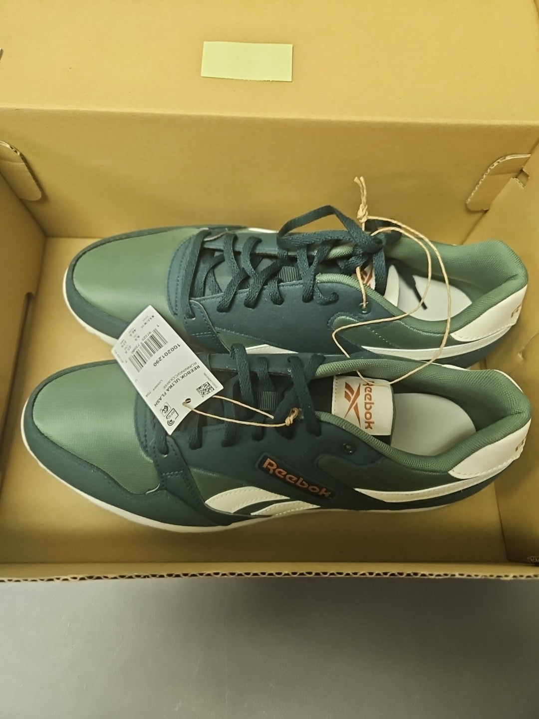 NEW Size Men 10 Women 11.5 Reebok Unisex Ultra Flash  (Green/Chalk) Shoes