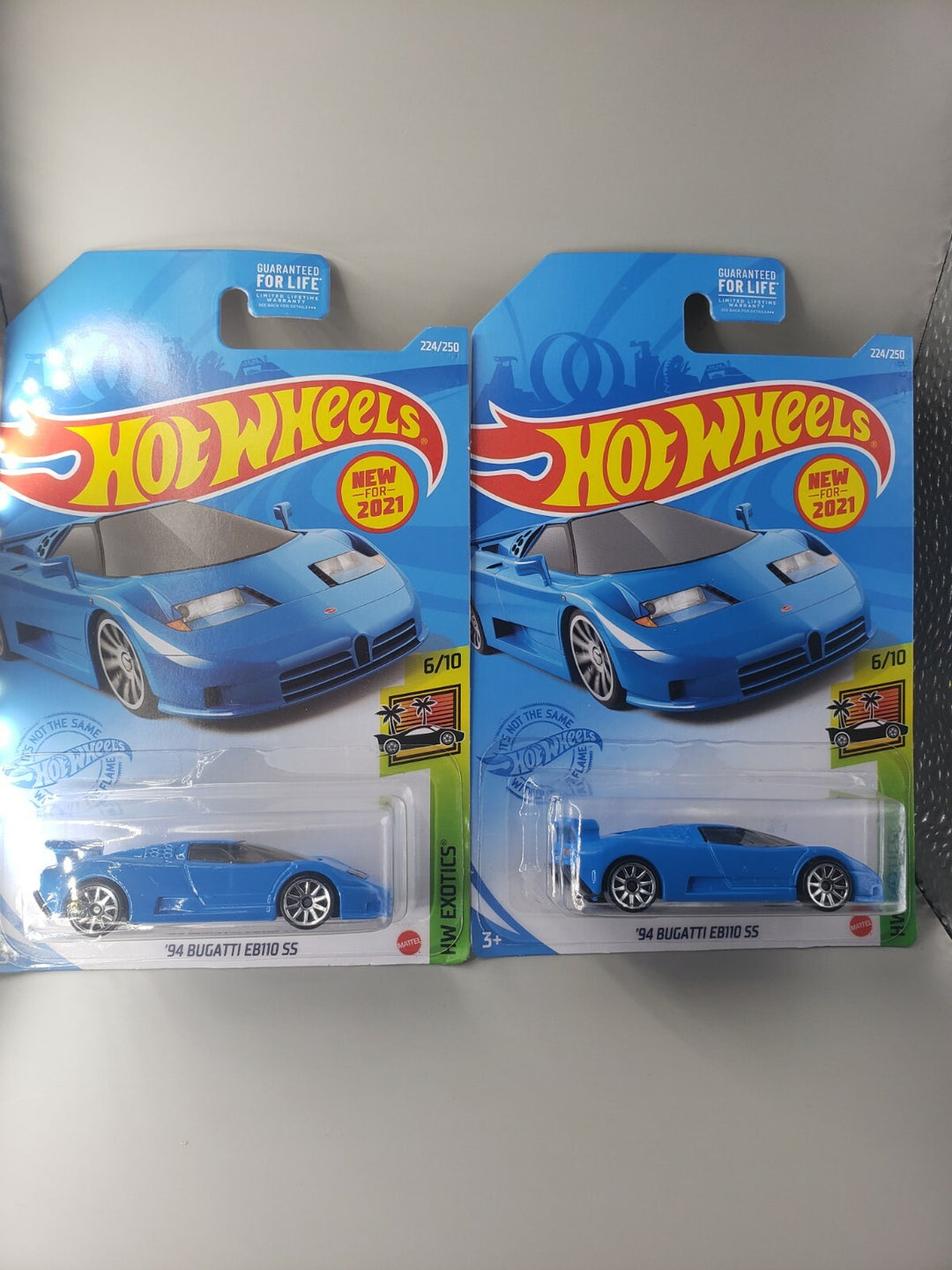 NEW LOT OF 2 HOT WHEELS 2021 HW EXOTICS '94 BUGATTI EB110 SS #6/10 