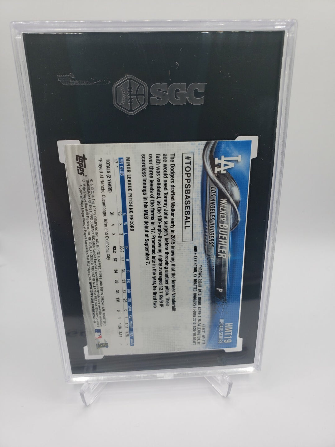 2018 Topps Chrome Update #HMT19 Walker Buehler RC Rookie Card SGC 10 Gem Mint