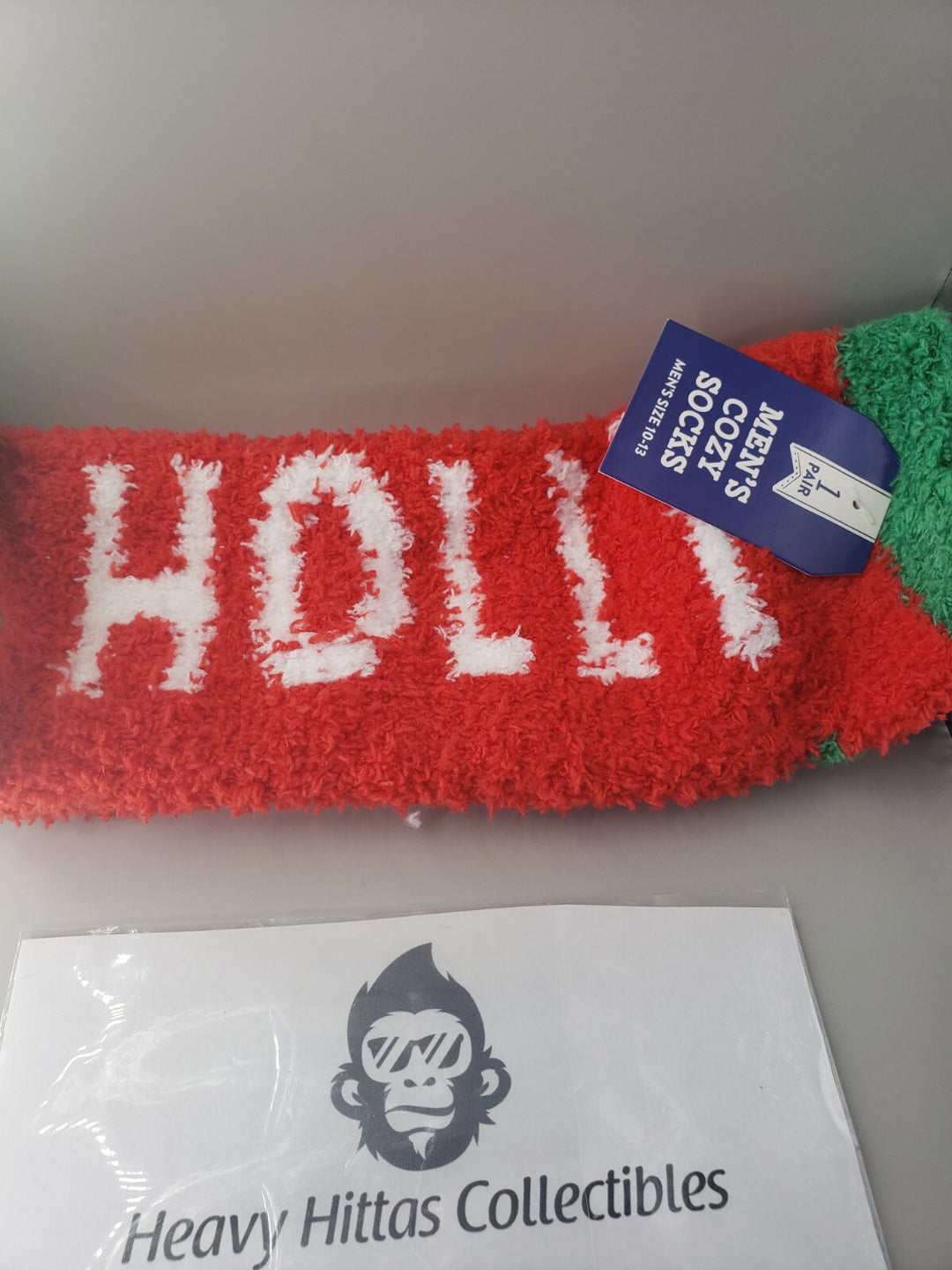 Men's Size 10-13 Cozy Socks Holiday Theme Christmas Holly Jolly 1 Pair