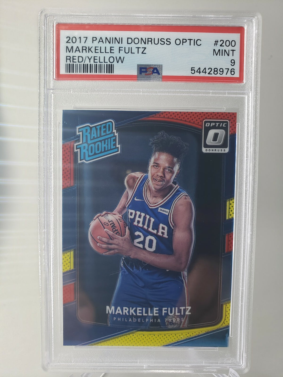 Markelle Fultz 2017 Panini Donruss Optic Rated Rookie Red Yellow PSA 9