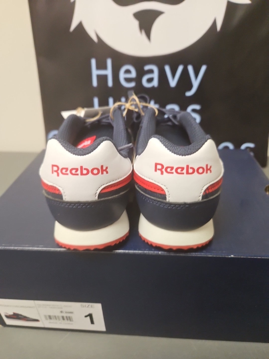 Brand New Size 1 Kids Reebok Royal CL Jog 3.0 (Navy/Red/White) Shoes