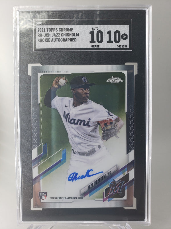 Jazz Chisholm 2021 Topps Chrome Rookie Autograph SGC 10 / Auto 10 Marlins