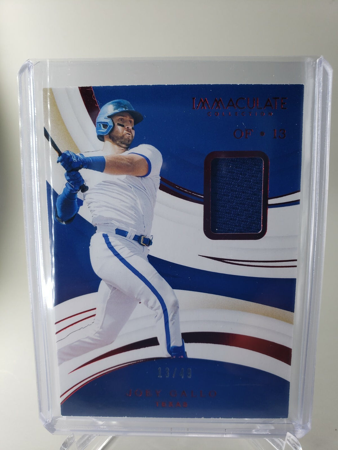 JOEY GALLO  2020 PANINI IMMACULATE #59 /49 JERSEY RELIC TEXAS RANGERS
