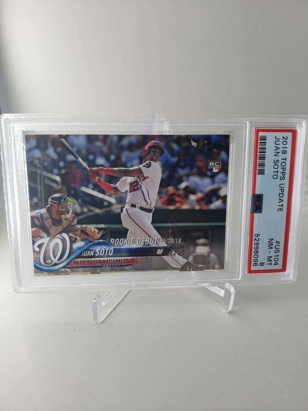 Juan Soto 2018 Topps Update  #US104 PSA 8 RC Rookie Debut Nationals