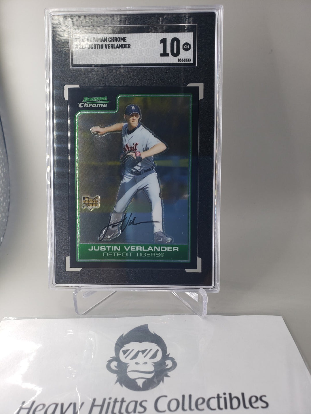 Justin Verlander 2006 Bowman Chrome RC Rookie #217 SGC 10 Astros, Tigers