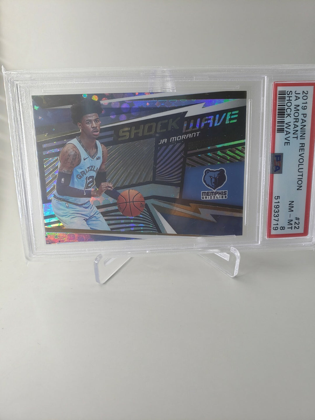 JA MORANT 2019 Panini Revolution Shock Wave Rookie #22 PSA 8 Grizzlies LOW POP!