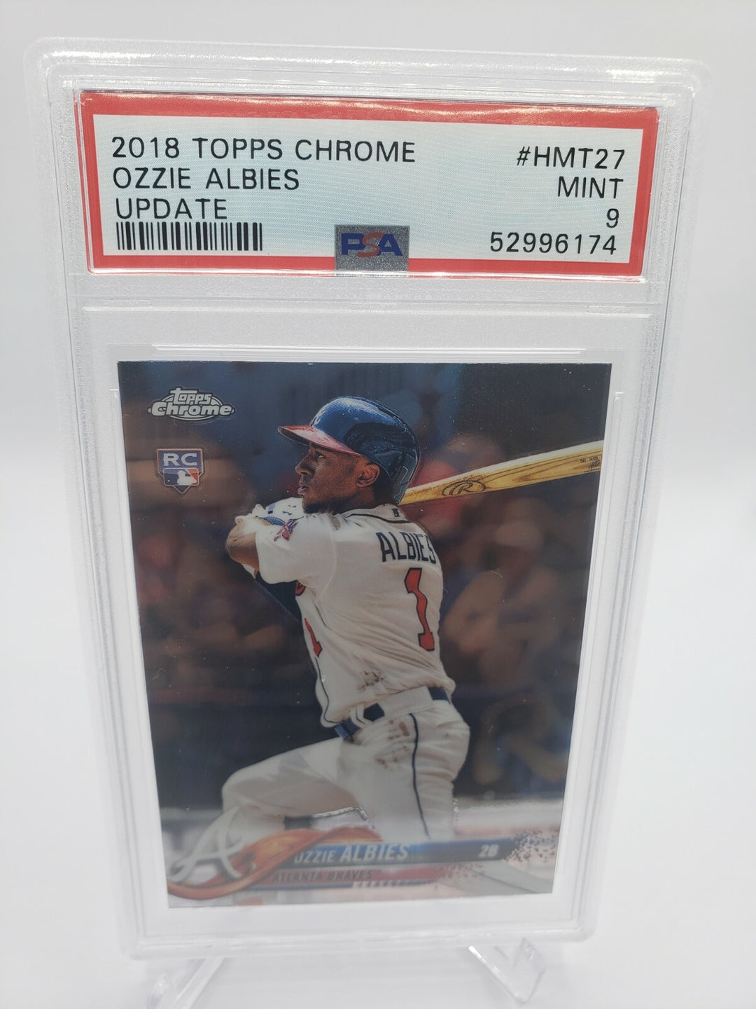 2018 Topps Chrome Update Ozzie Albies ROOKIE RC #HMT27 PSA 9 GEM MINT Braves