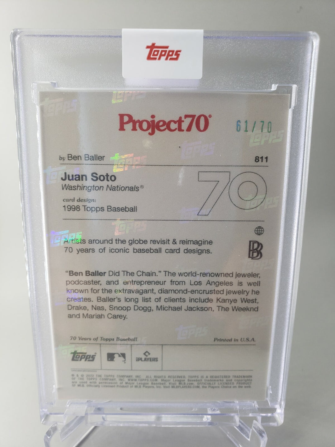 Juan Soto by Ben Baller -  2021 Topps Project 70 Card 811 Rainbow FOIL /70