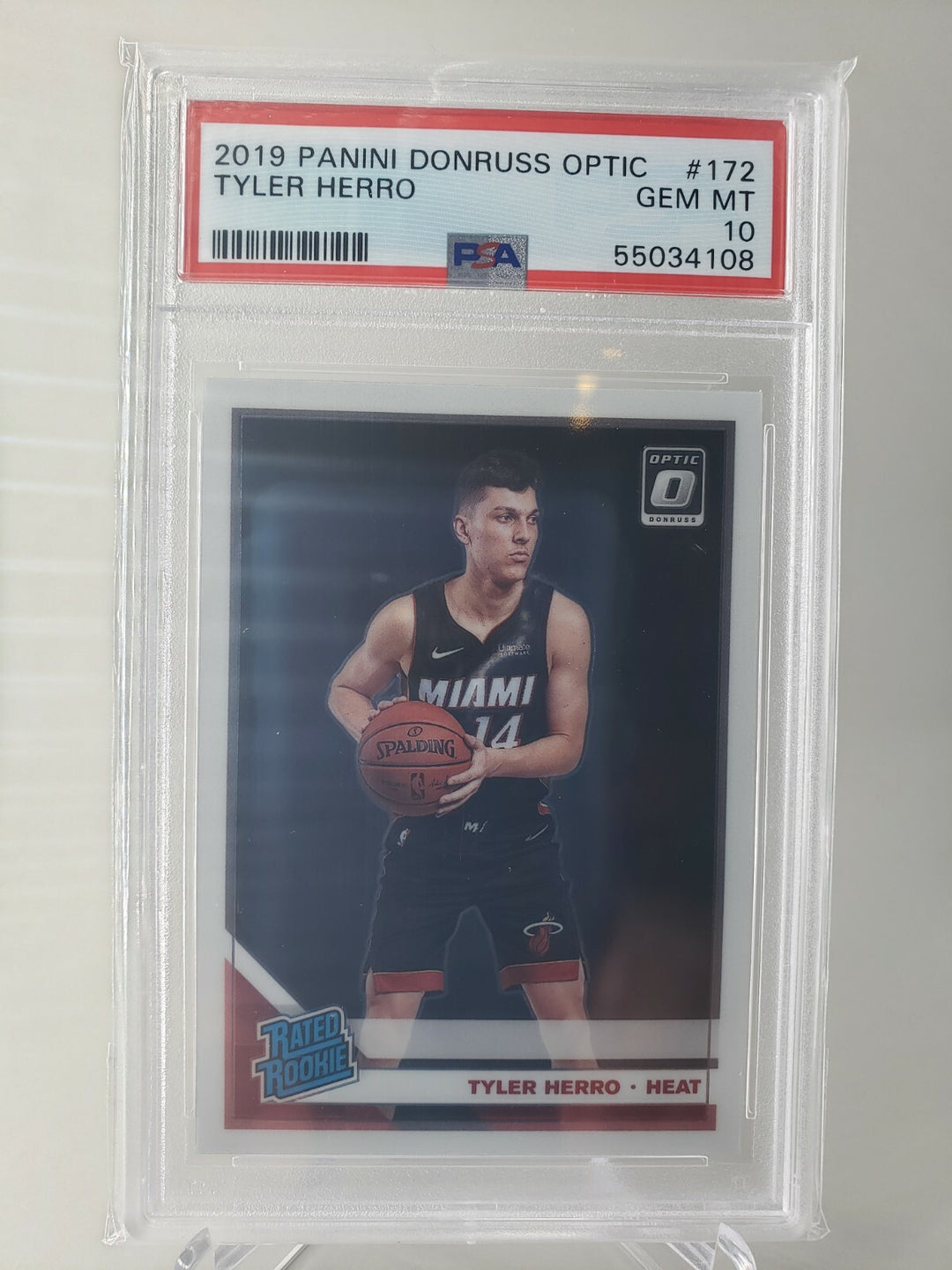 Tyler Herro 2019 Panini Donruss Optic #172 RR Rated Rookie RC PSA 10 GEM Heat