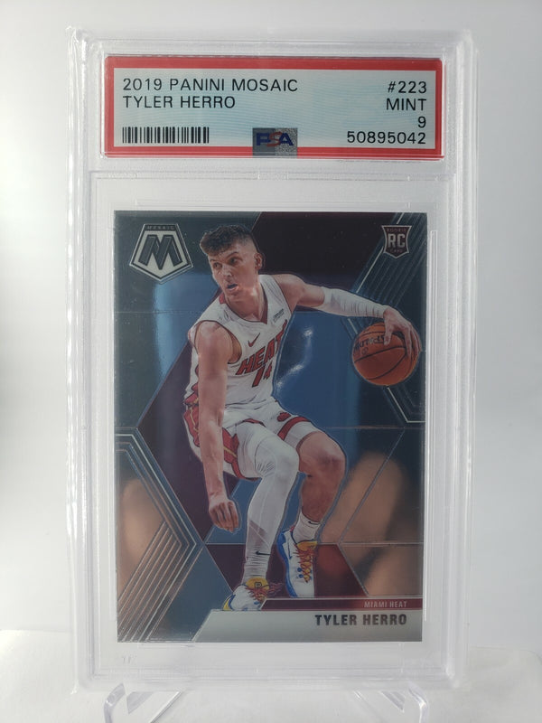 2019-20 Panini Mosaic Tyler Herro RC Rookie Card Miami Heat PSA 9 #223