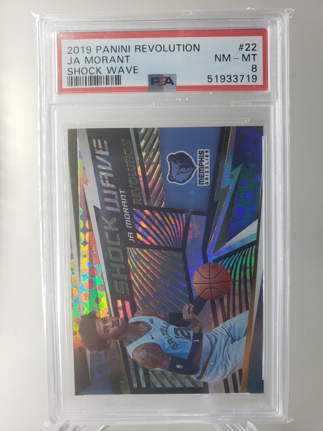 JA MORANT 2019 Panini Revolution Shock Wave Rookie #22 PSA 8 Grizzlies LOW POP!