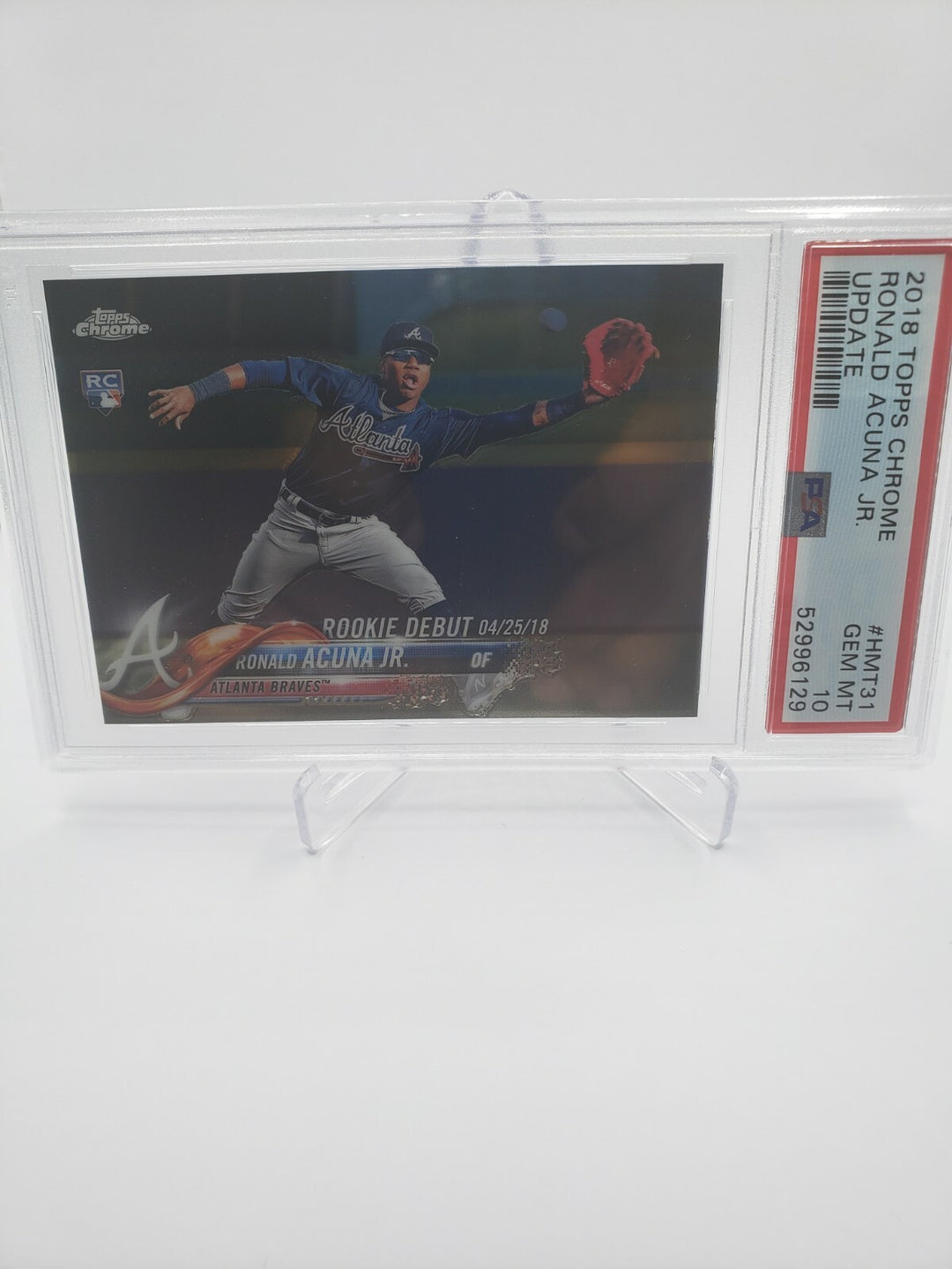 2018 Topps Chrome Update #HMT31 Ronald Acuna Jr. RC PSA 10 Atlanta Braves ROOKIE