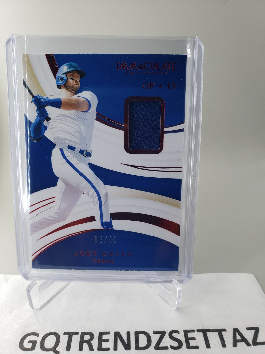 JOEY GALLO  2020 PANINI IMMACULATE #59 /49 JERSEY RELIC TEXAS RANGERS