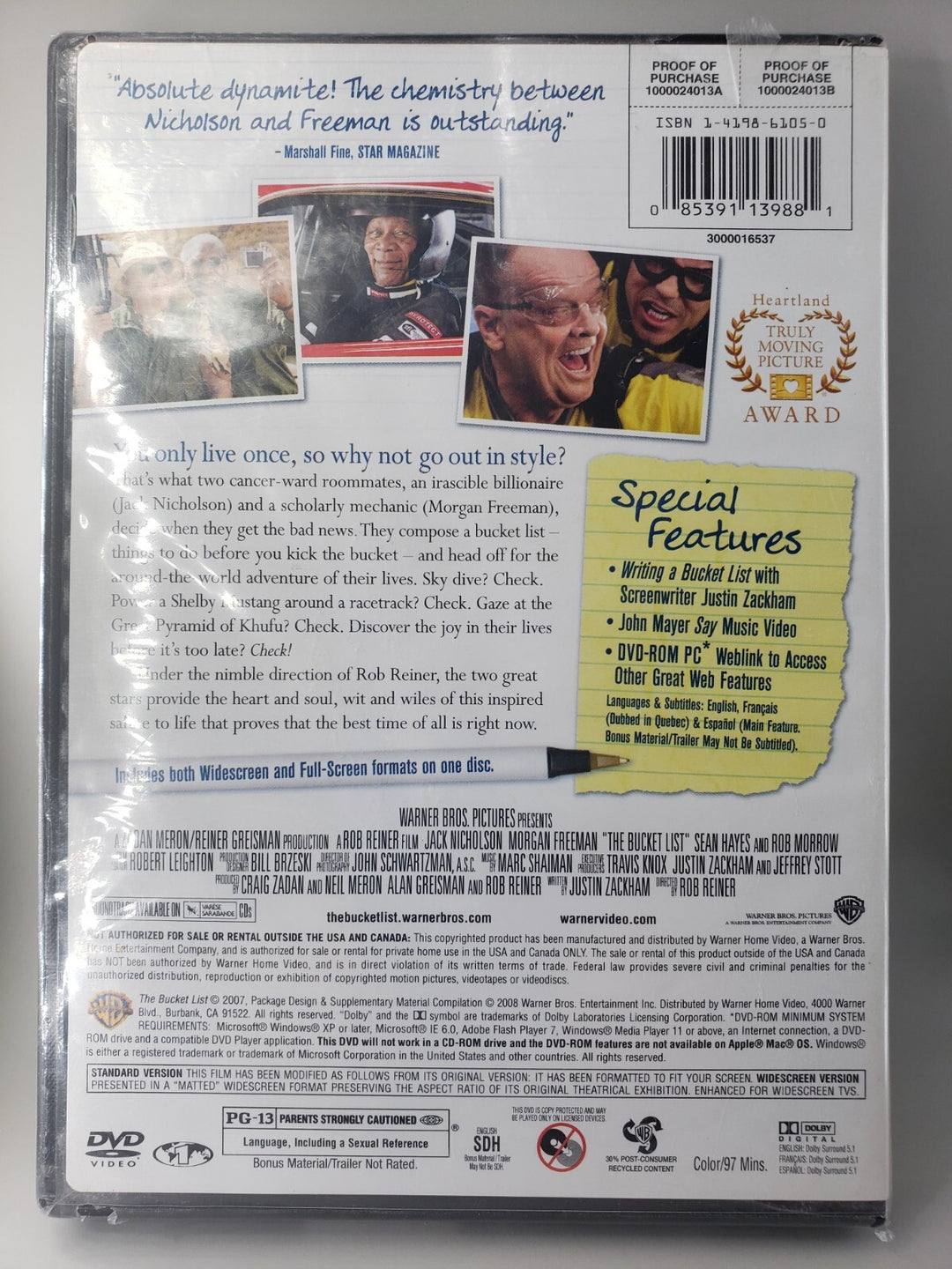 New Sealed The Bucket List (DVD, 2008) Morgan Freeman Jack Nicholson