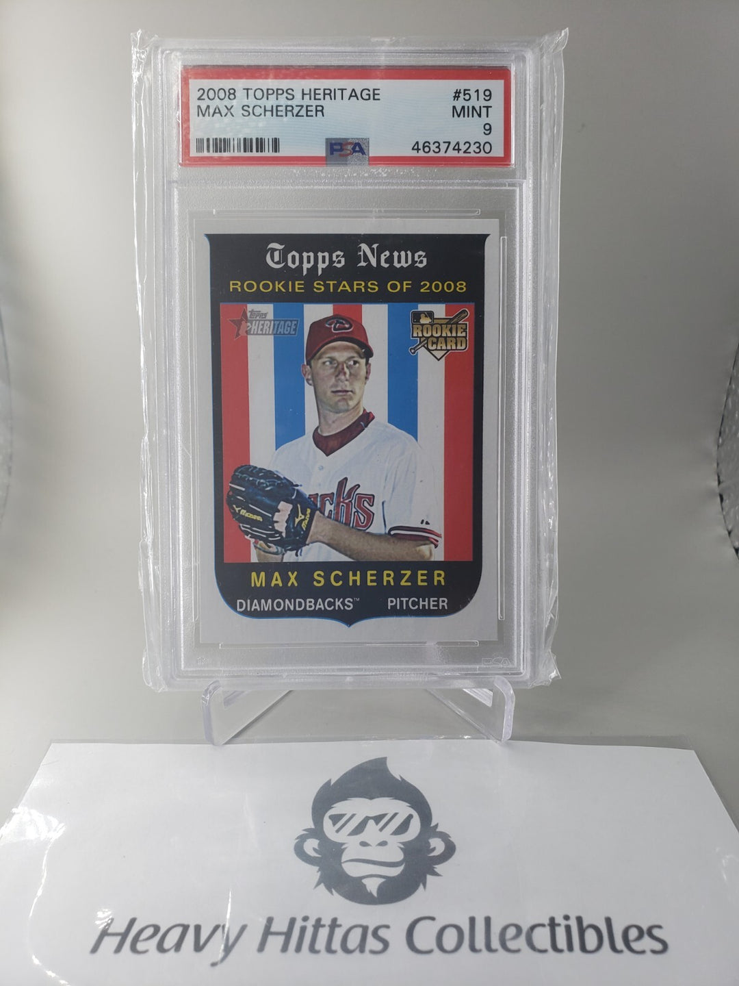 Max Scherzer 2008 Topps Heritage Rookie RC #519 PSA 9 Mint