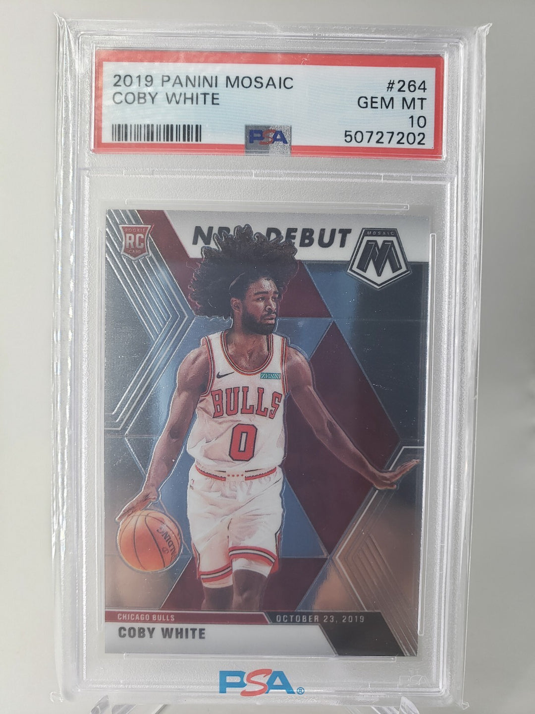 COBY WHITE 2019 PANINI MOSAIC RC #264 NBA DEBUT Mosaic PSA 10 GEM MINT Bulls