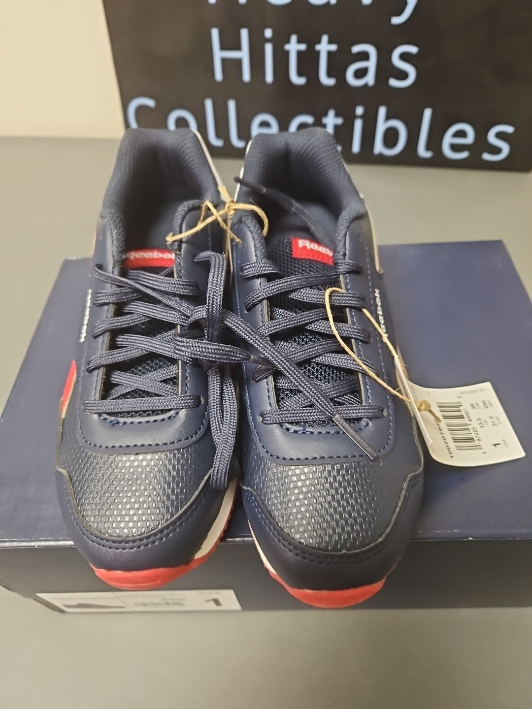 Brand New Size 1 Kids Reebok Royal CL Jog 3.0 (Navy/Red/White) Shoes