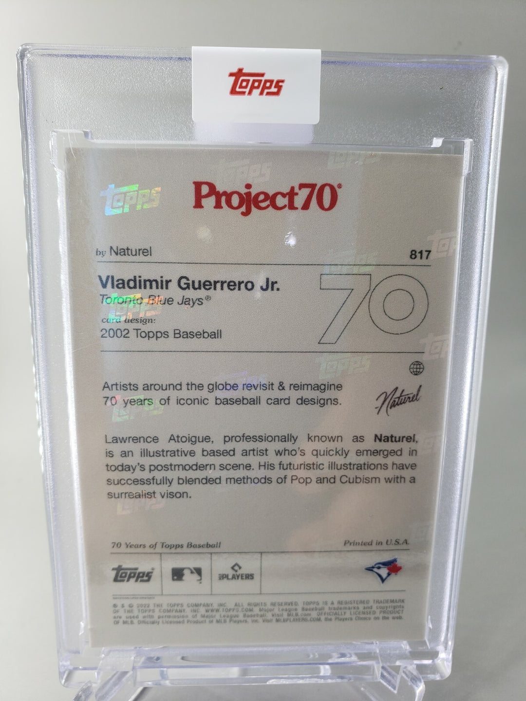 2021Topps Project 70 Card 817 Vladimir Guerrero Jr by Naturel Toronto Bluejays