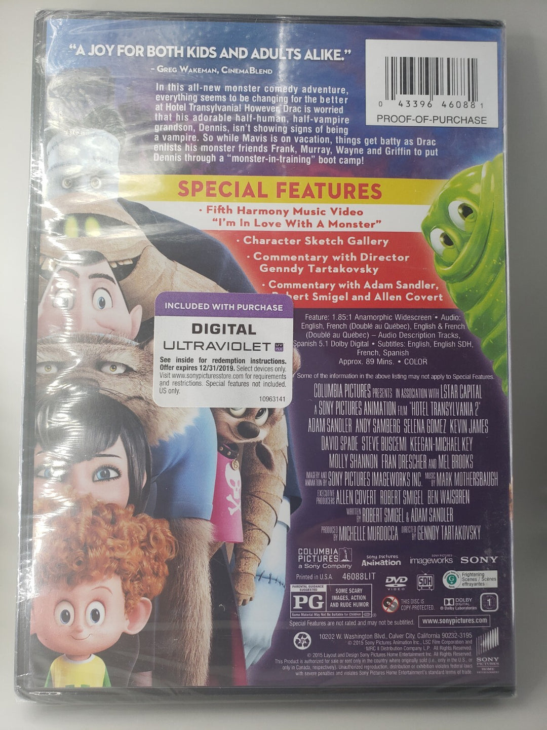 Brand New Sealed!  Hotel Transylvania 2 (DVD, 2015) Halloween Kids Movie