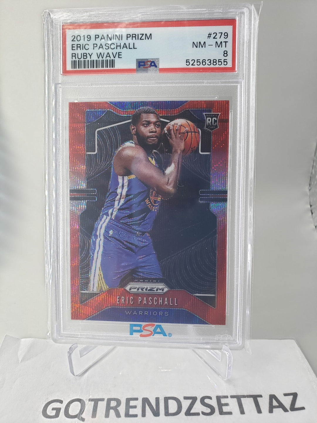 Eric Paschall 2019 Panini Ruby Wave Prizm #279 Rookie PSA 8 NM-MT Warriors Jazz