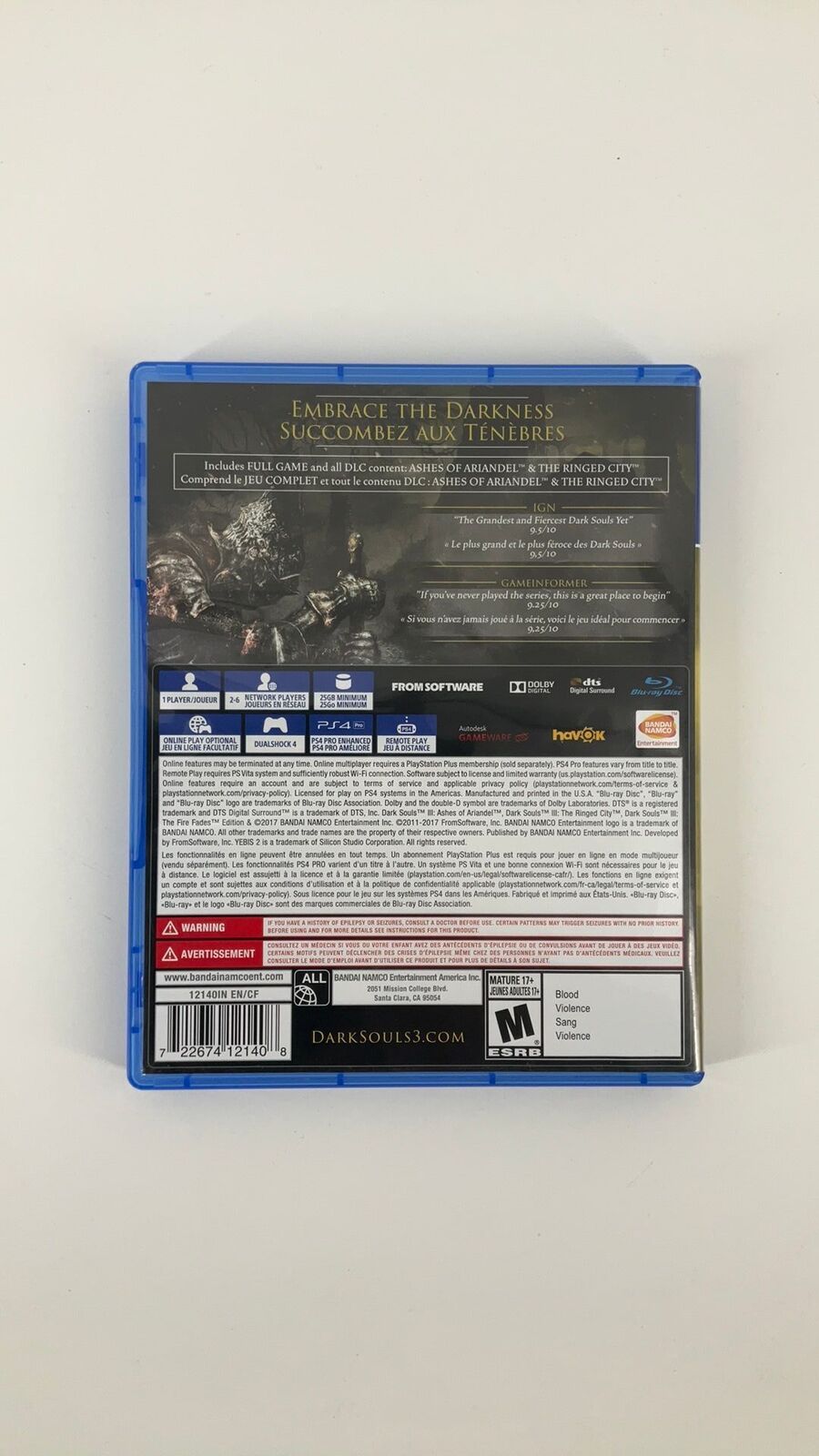 PS4 – Dark Souls III: The Fire Fades Edition – CIB