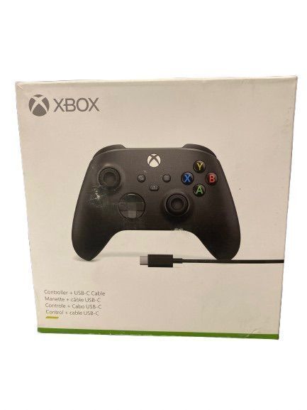 Xbox One / Xbox Series X|S - Black Controller with USB-C Cable - New