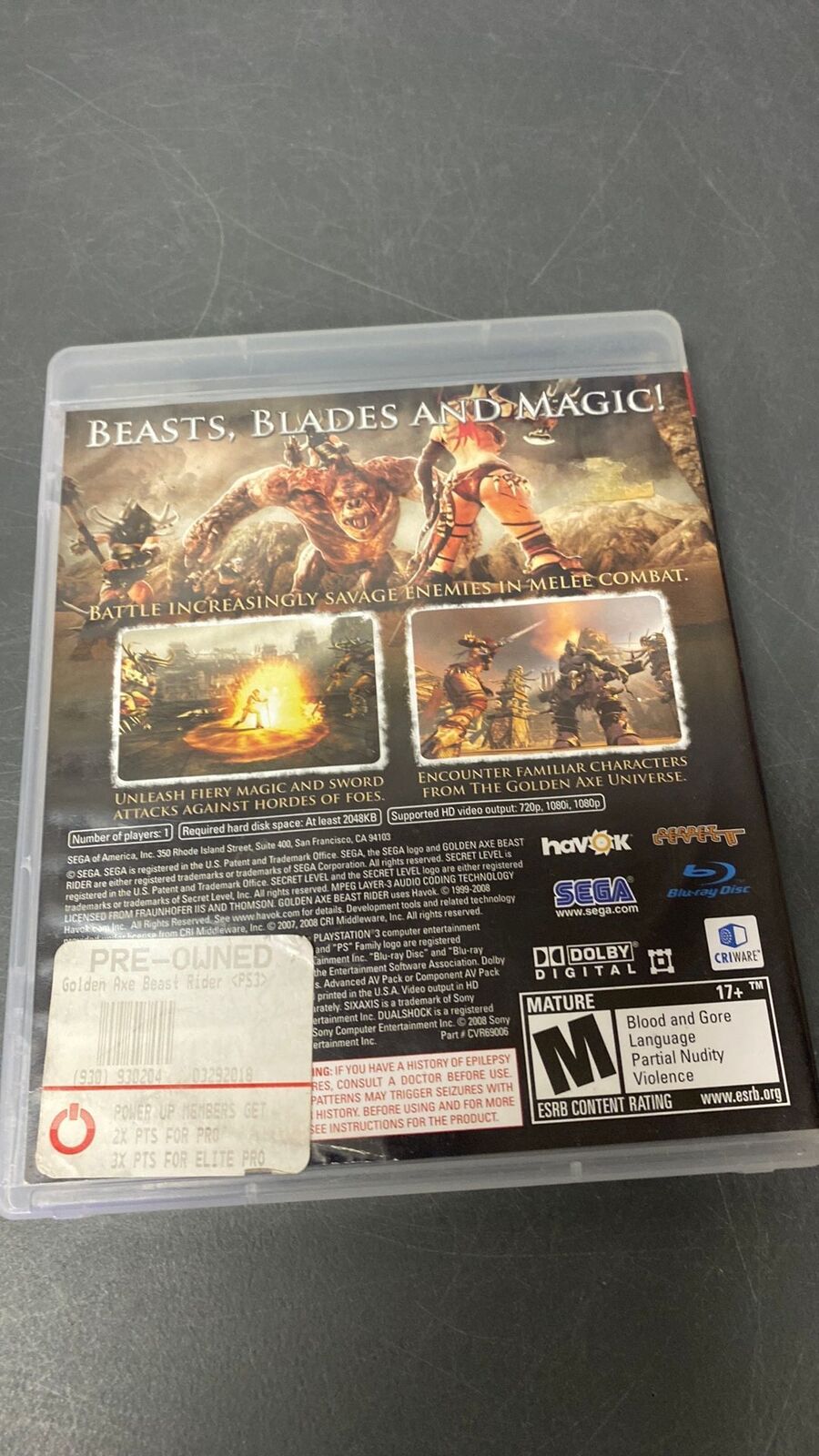PS3 – Golden Axe: Beast Rider – CIB