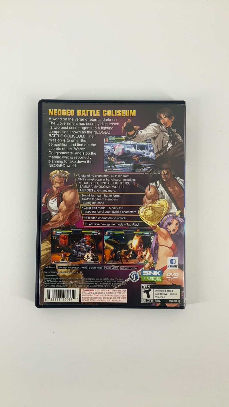 PS2 – NeoGeo Battle Coliseum – CIB