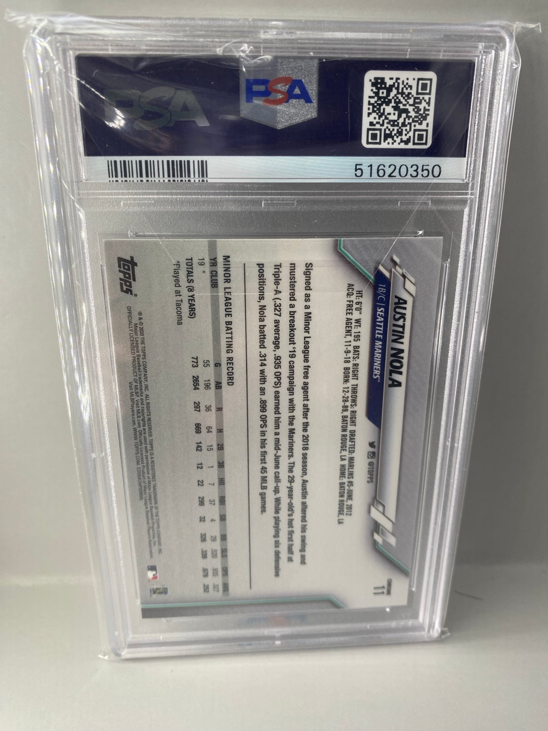 Austin Nola PSA 10 back