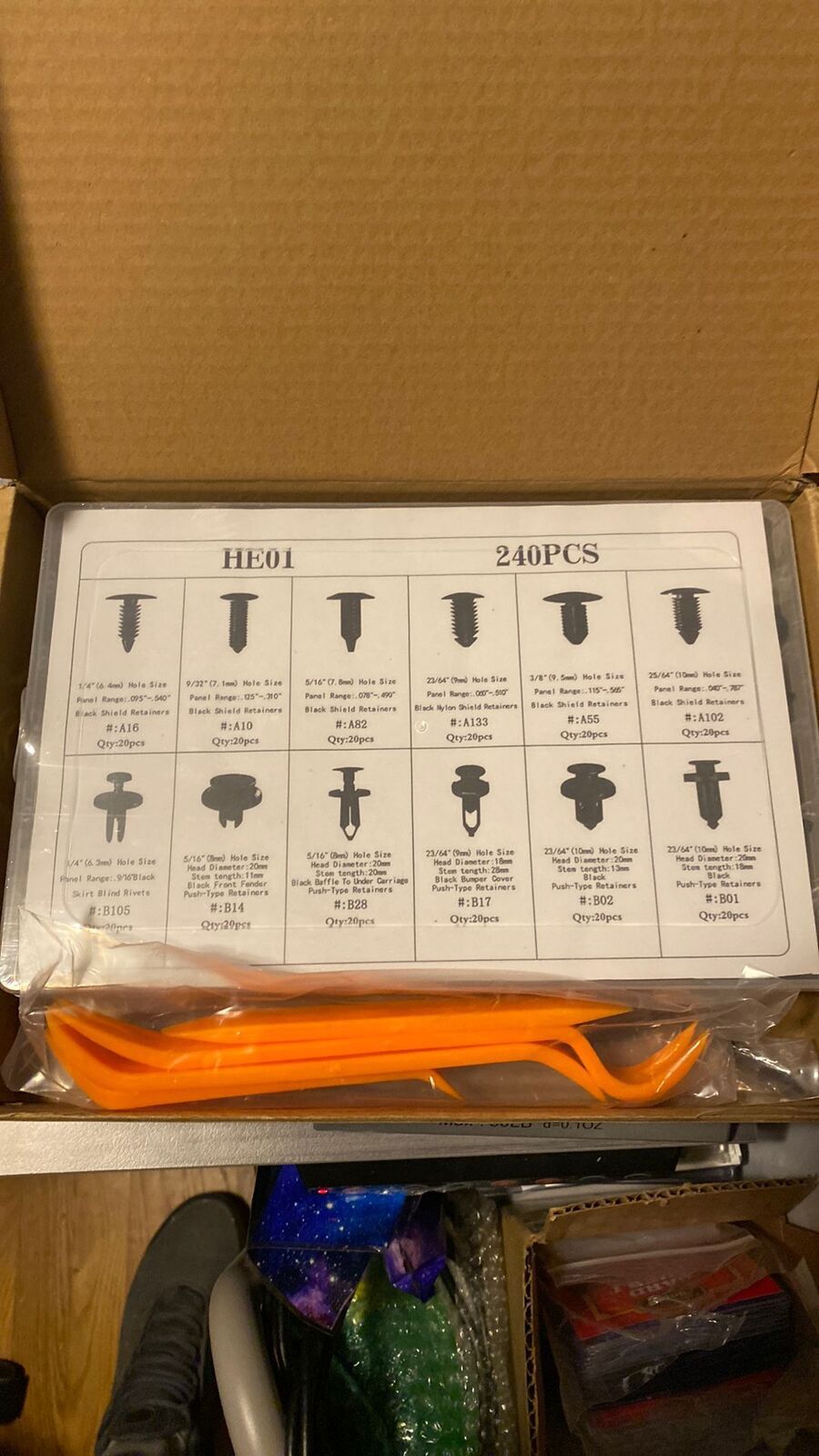 Automotive Retainer Clips 240 Piece Set HE01 for Chrysler, Dodge