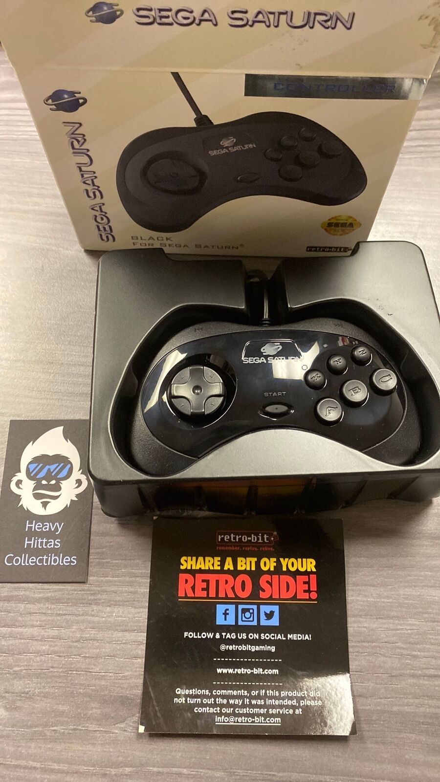 Sega Saturn - Retro-Bit Controller (Black) - Open Box