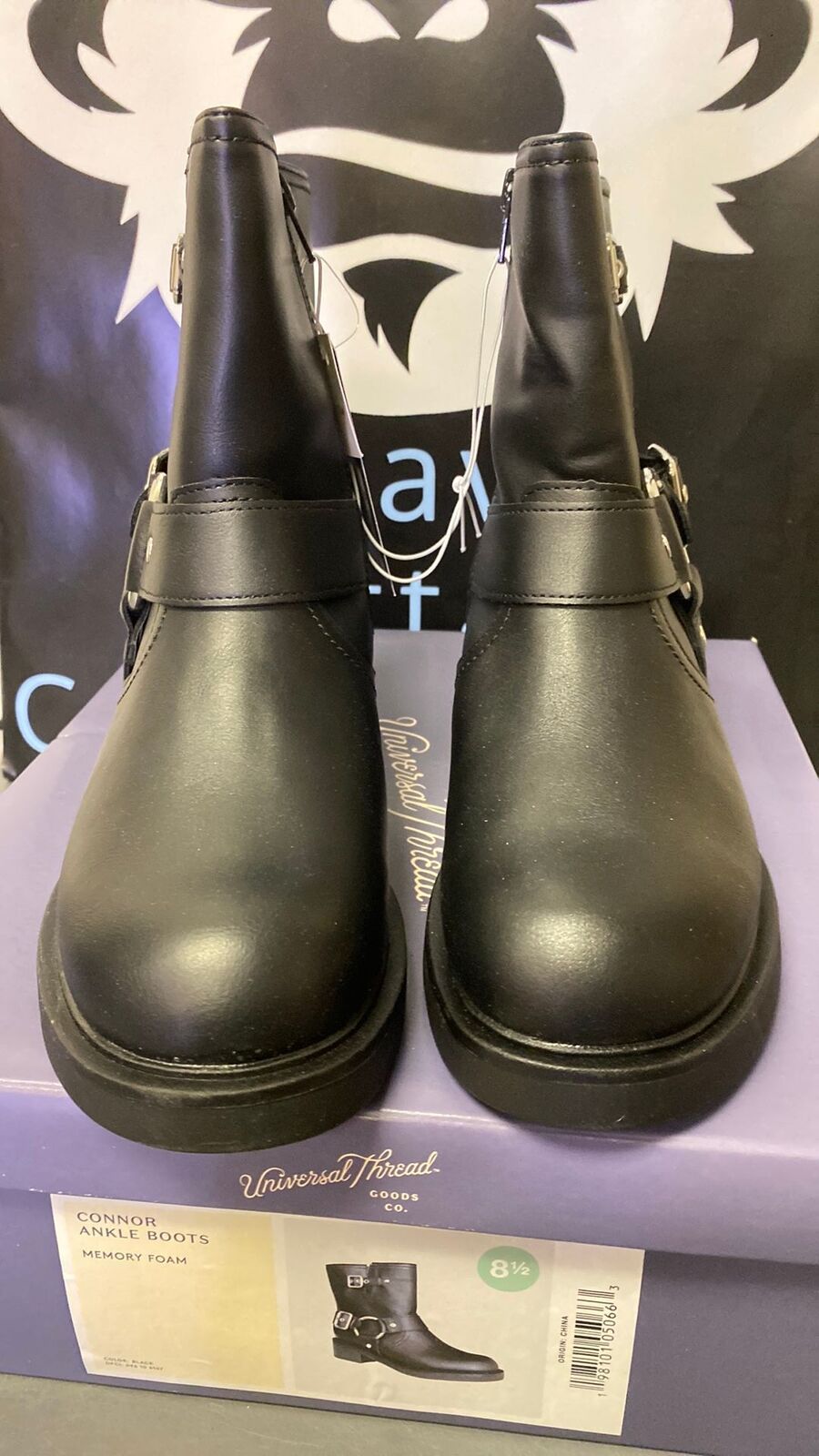 Boots - Size 8.5W Connor Ankle Boots, Memory Foam, Black