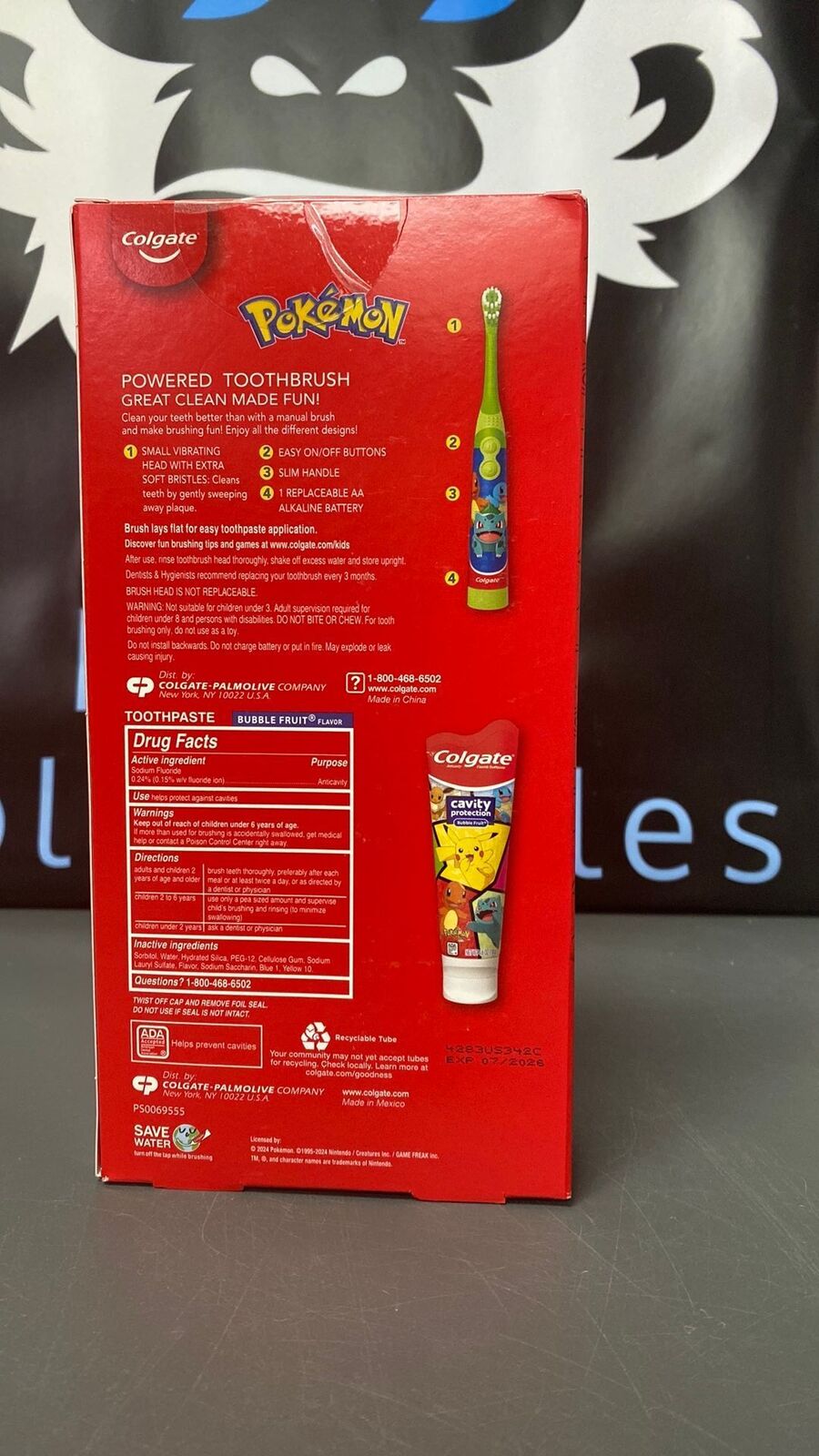 New Sealed Pokémon Colgate Toothbrush and Toothpaste Gift Pack