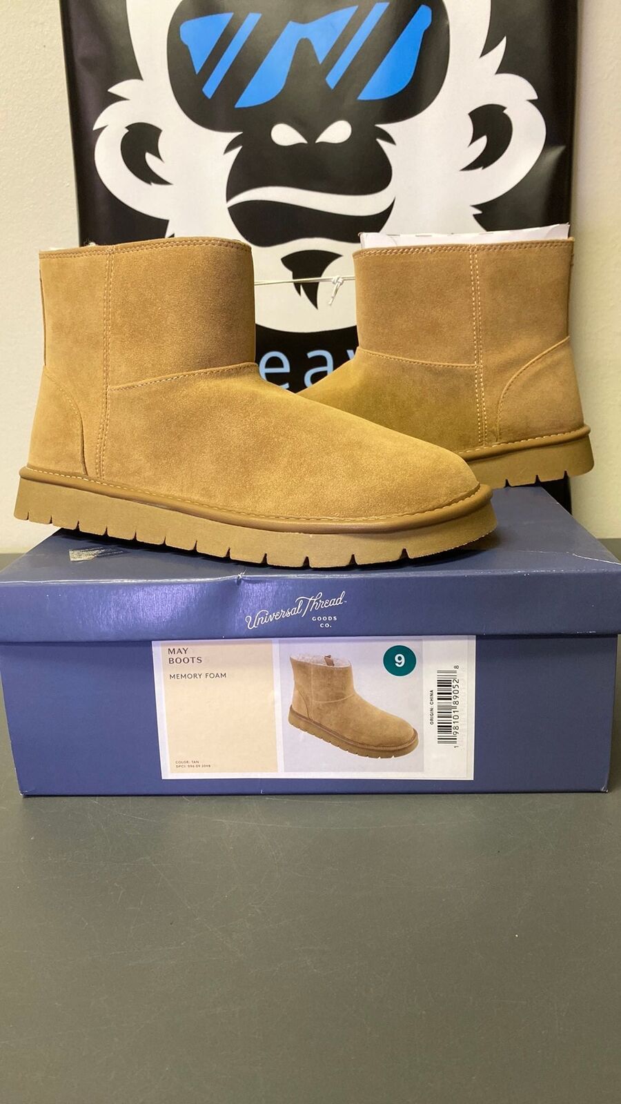 Boots - Size 9W May Boots Memory Foam, Tan