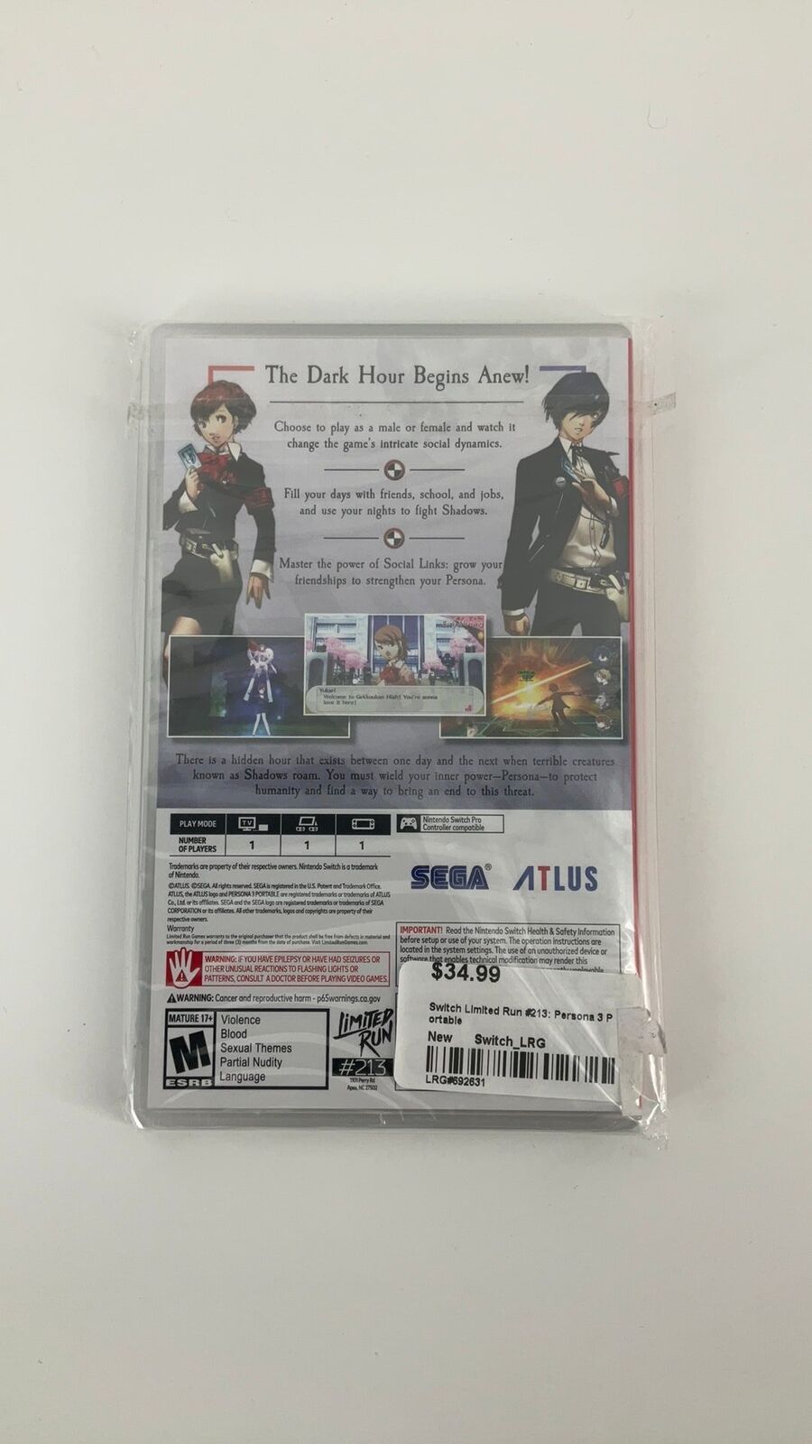 Switch – Persona 3 Portable (Limited Run #213) – New
