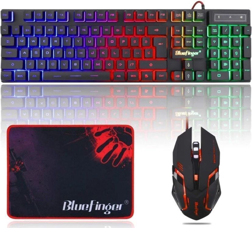 Bluefinger Gaming Keyboard Mouse Combo RGB Backlit