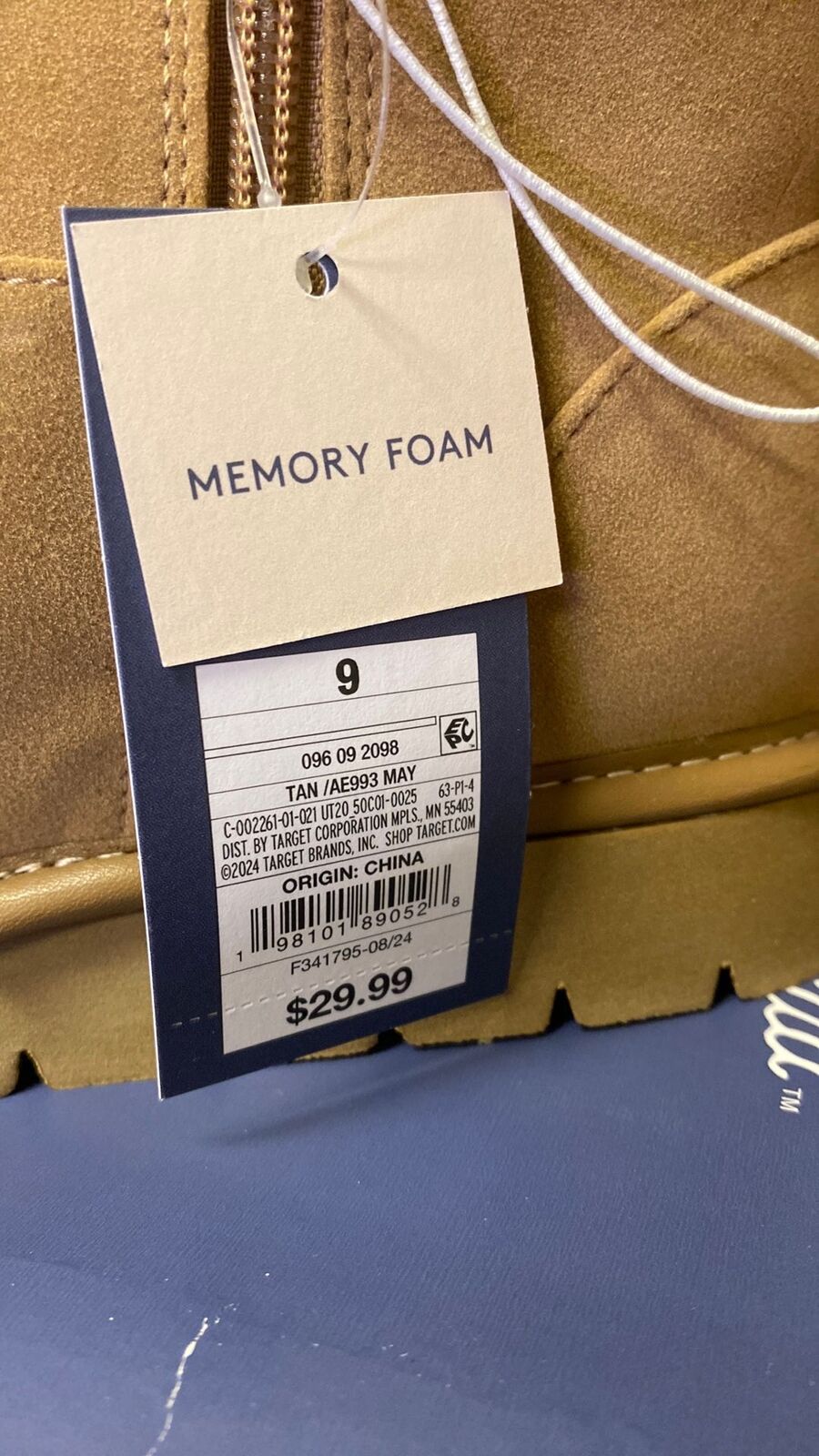 Boots - Size 9W May Boots Memory Foam, Tan